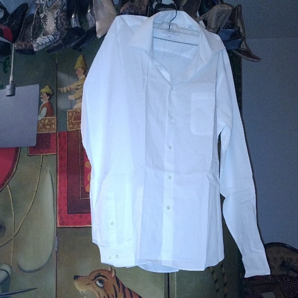 Calvin Klein White Casual Button Down Shirt